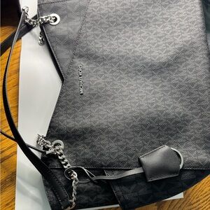 Michael Kors Black and Gray Shoulder Bag
